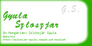 gyula szloszjar business card