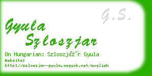 gyula szloszjar business card